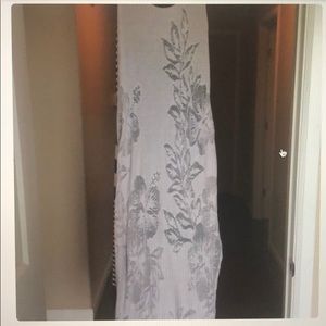 Grey mesh floral maxi dress